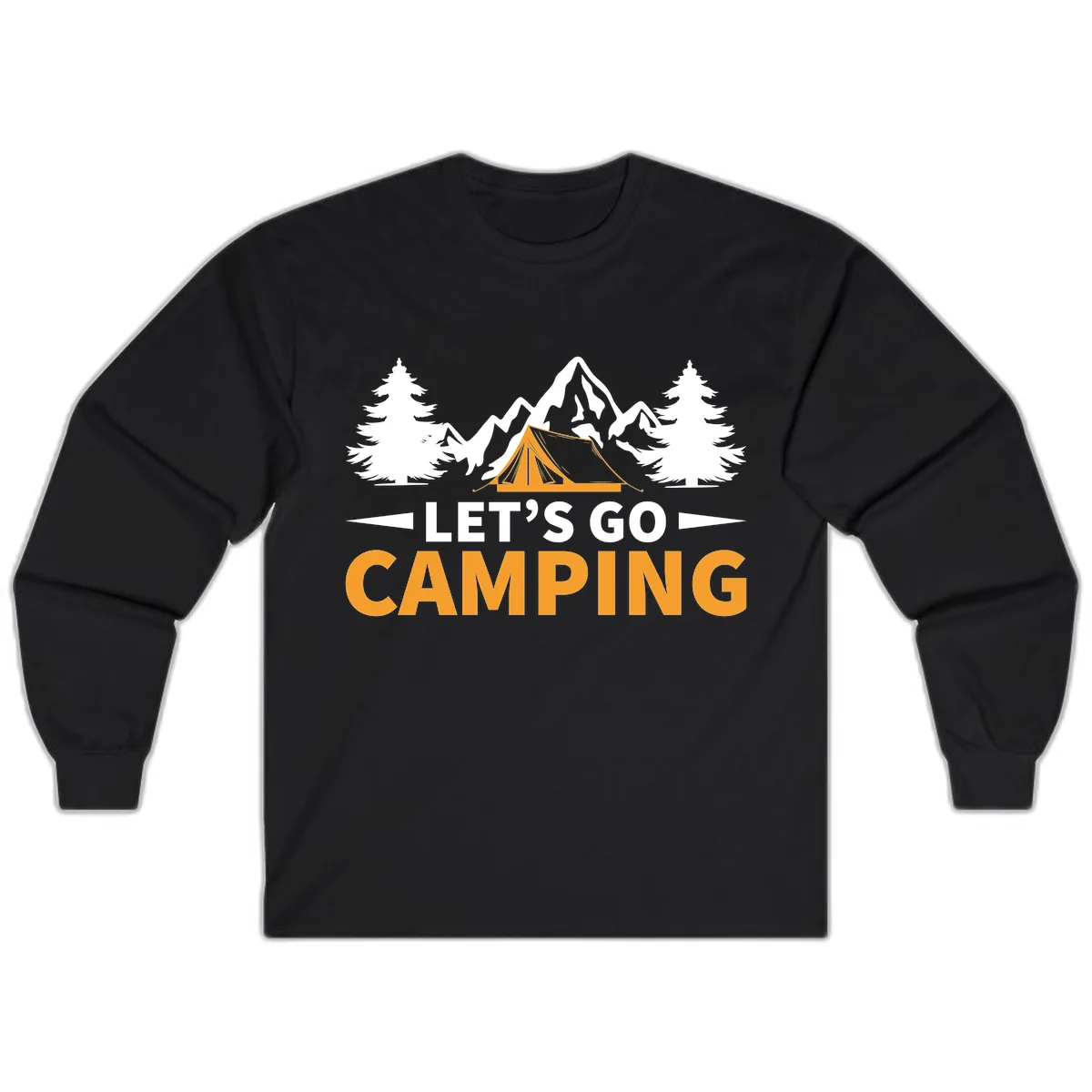Let's Go Camping Mountain Tent Long Sleeve in Black