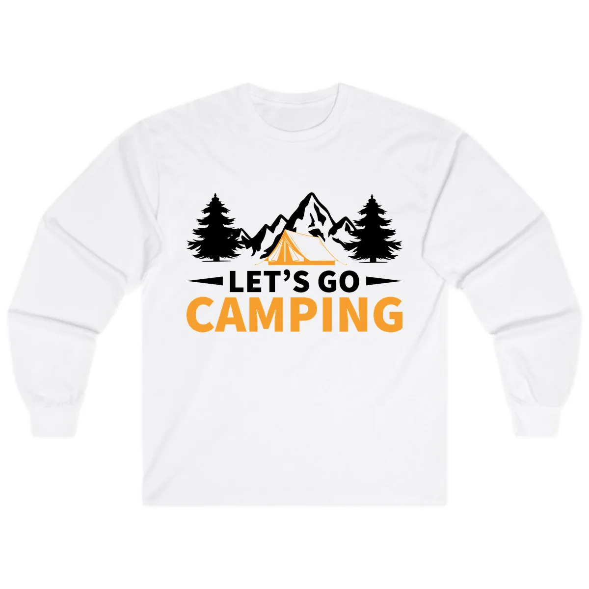 Let's Go Camping Mountain Tent Long Sleeve in White