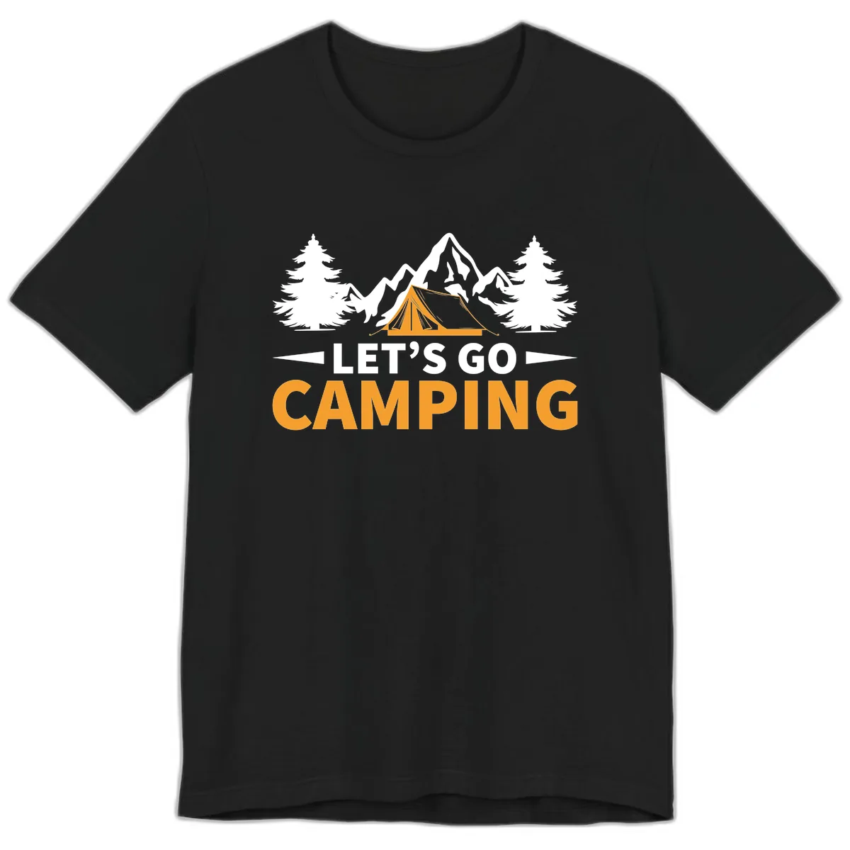 Let's Go Camping Mountain Tent Premium T-Shirt in Black