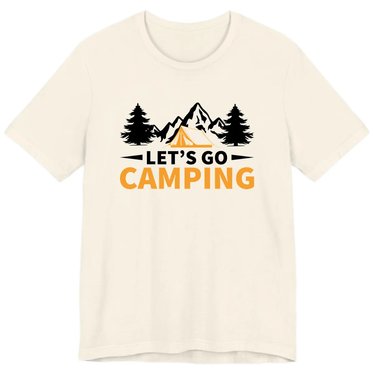 Let's Go Camping Mountain Tent Premium T-Shirt in Natural