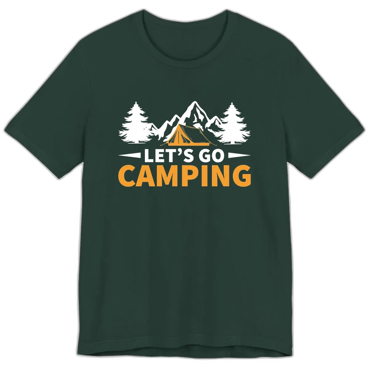 Let's Go Camping Mountain Tent Premium T-Shirt in Forest