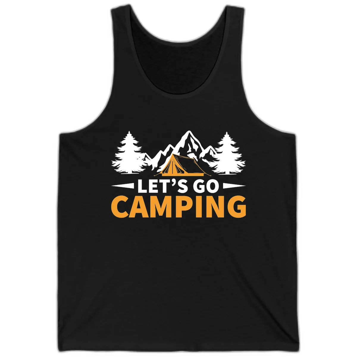 Let's Go Camping Mountain Tent Tank in Black