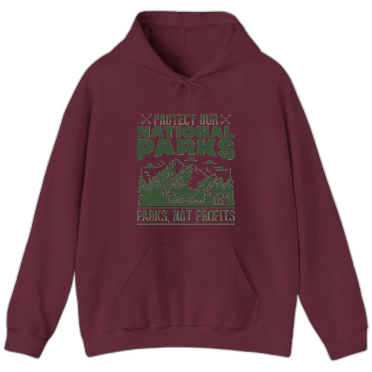 Protect Our National Parks Hoodie in Maroon
