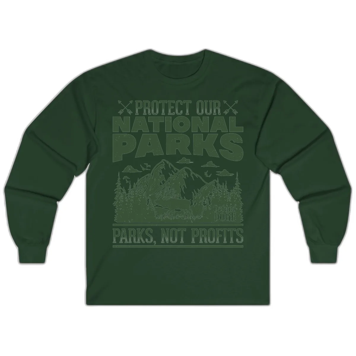 Protect Our National Parks Long Sleeve in Forest Green