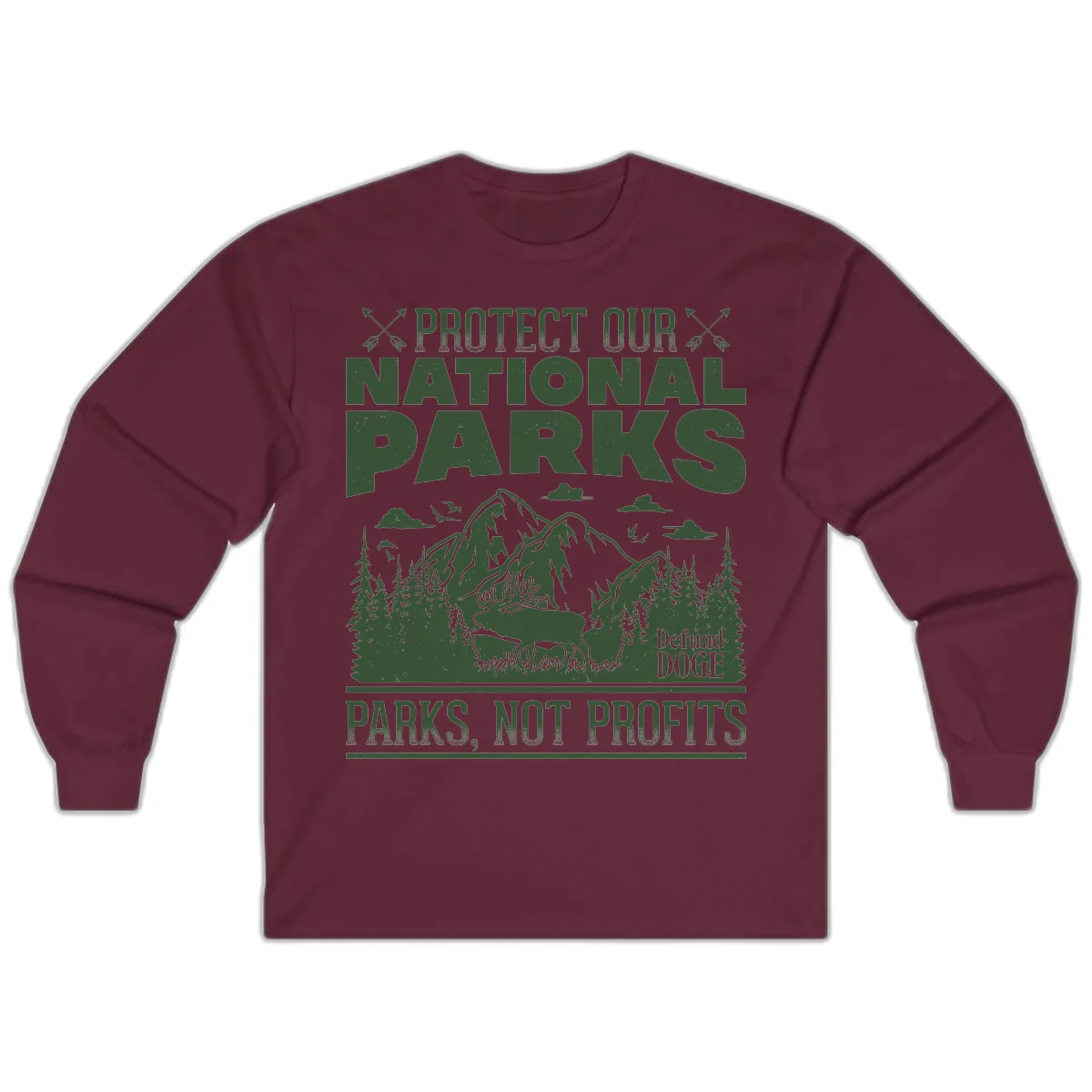 Protect Our National Parks Long Sleeve in Maroon