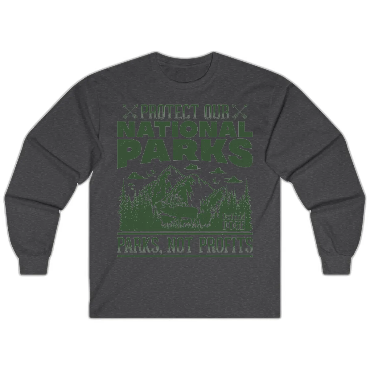 Protect Our National Parks Long Sleeve in Dark Heather