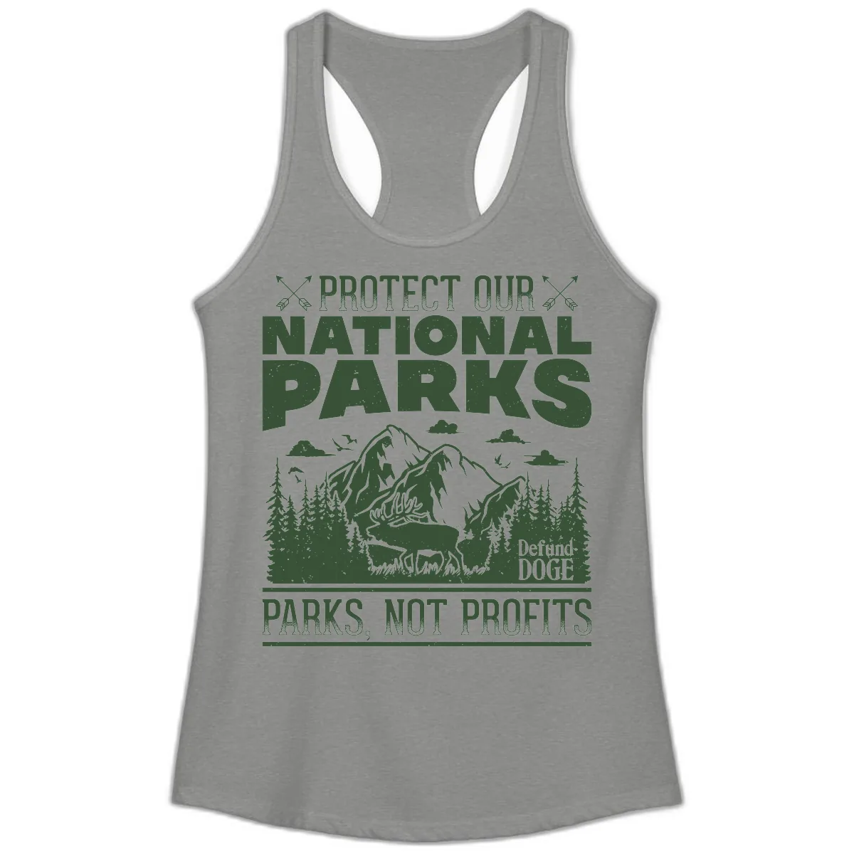 Protect Our National Parks Ladies Tank in Heather Grey