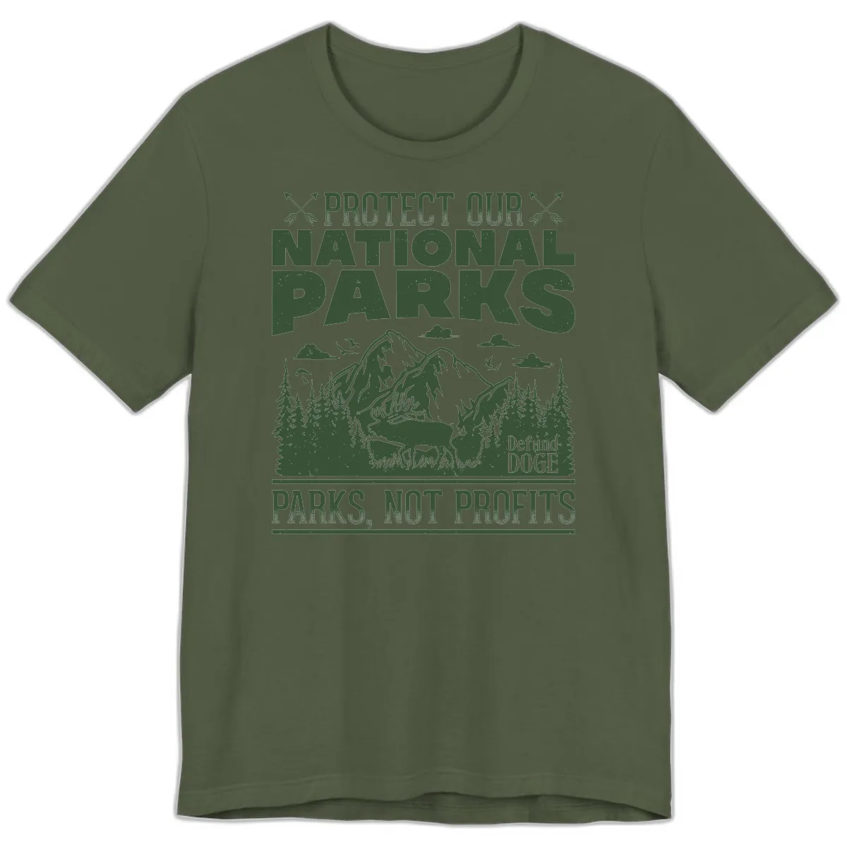 Protect Our National Parks Premium T-Shirt in Military Green