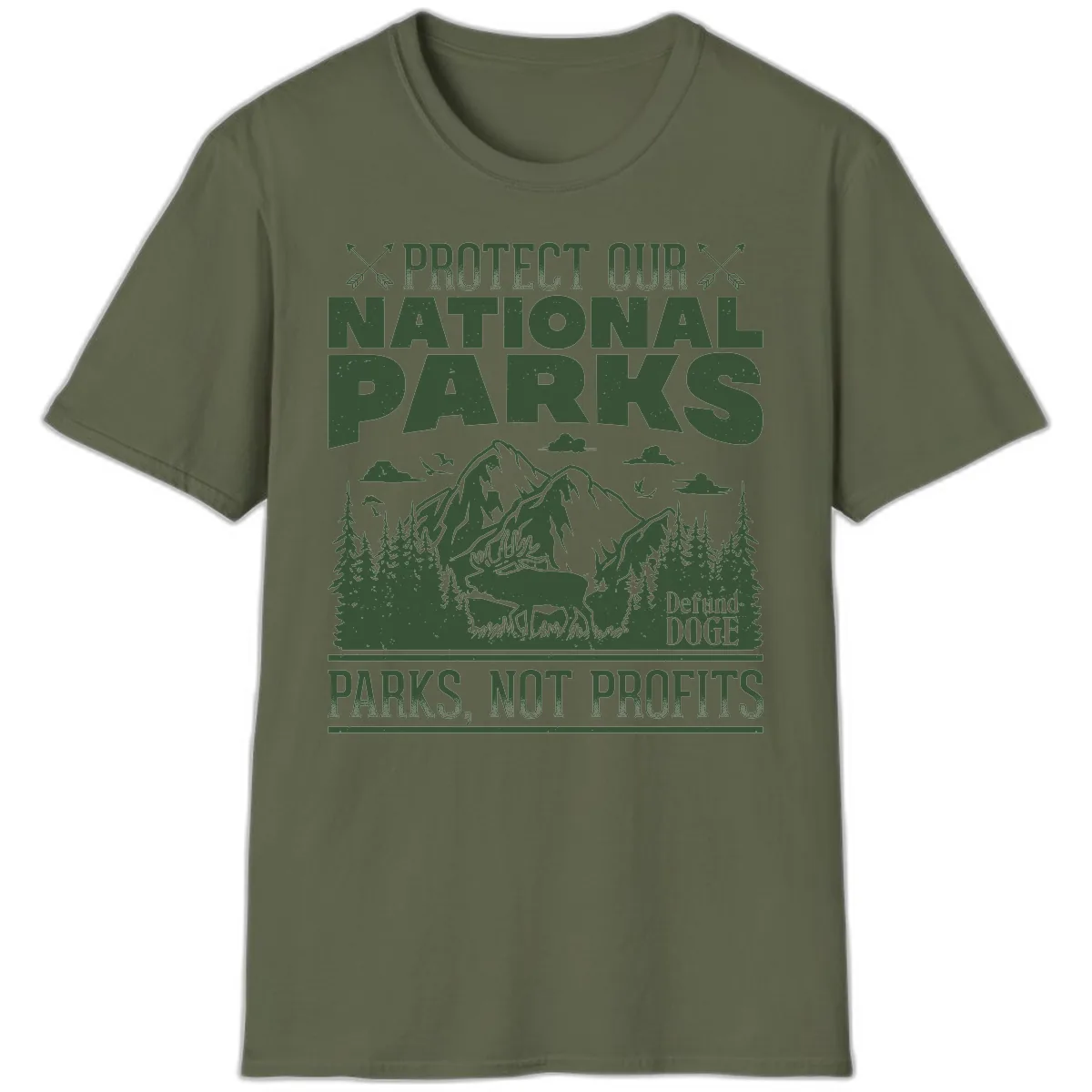 Protect Our National Parks T-Shirt in Military Green