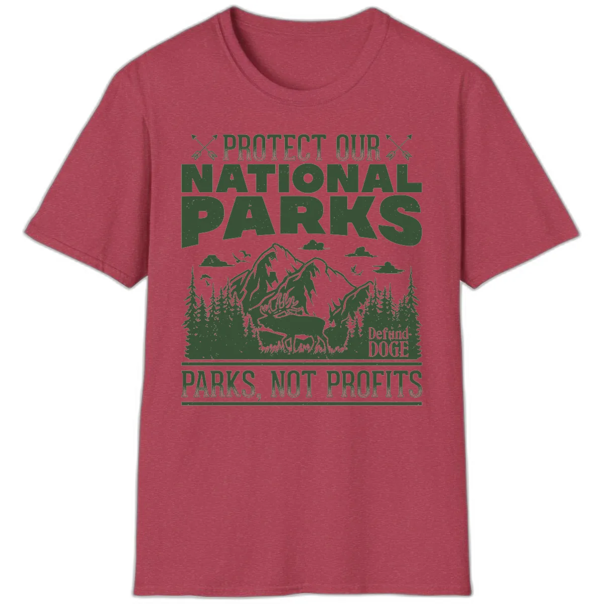 Protect Our National Parks T-Shirt in Heather Cardinal