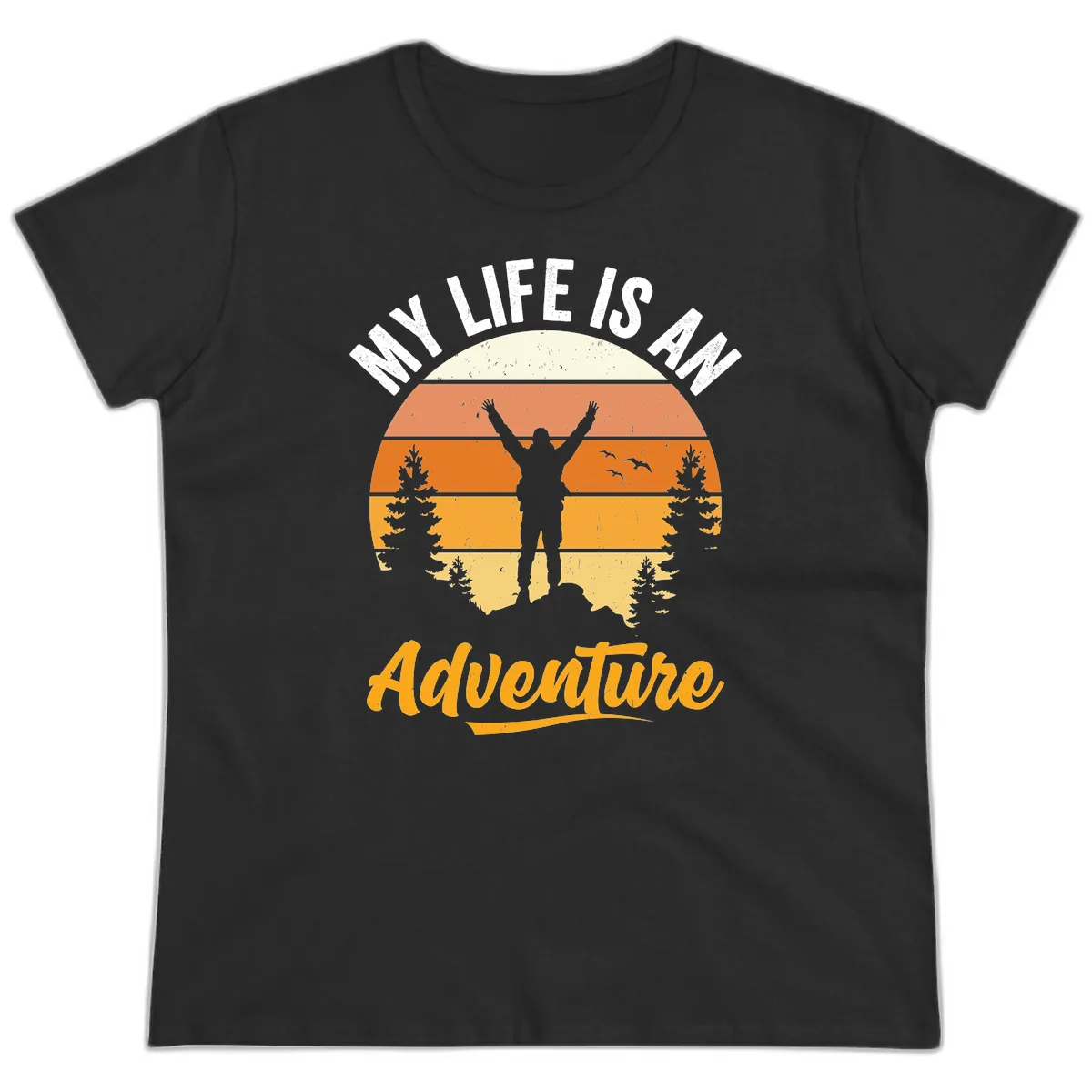My Life Is An Adventure Ladies Tee in Black