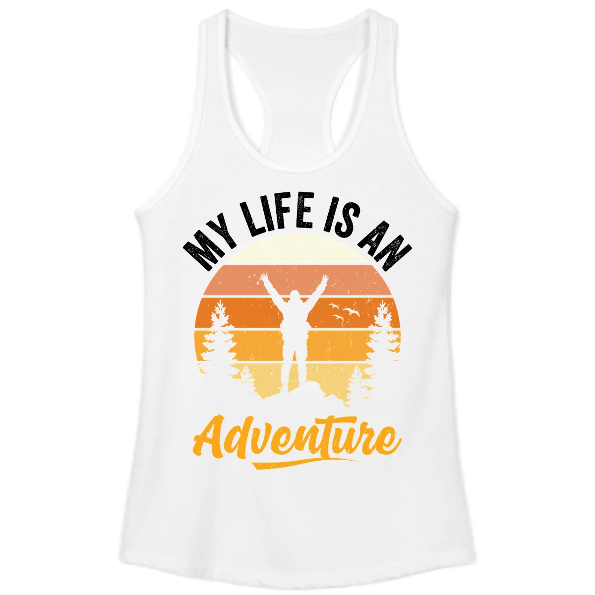 My Life Is An Adventure Ladies Tank in White