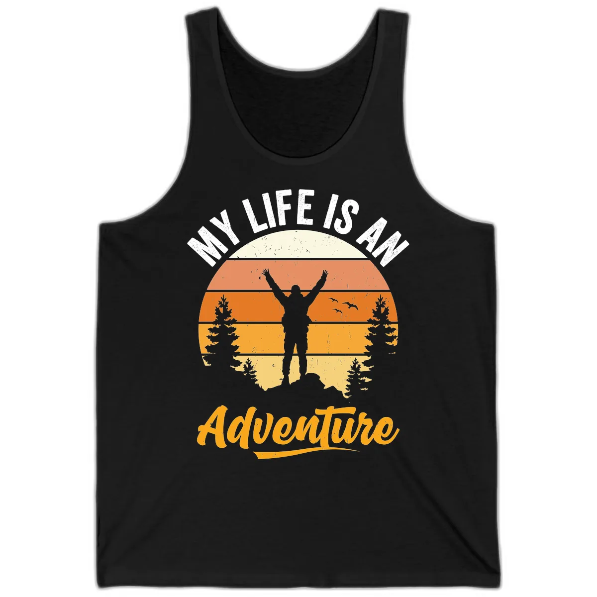 My Life Is An Adventure Tank in Black