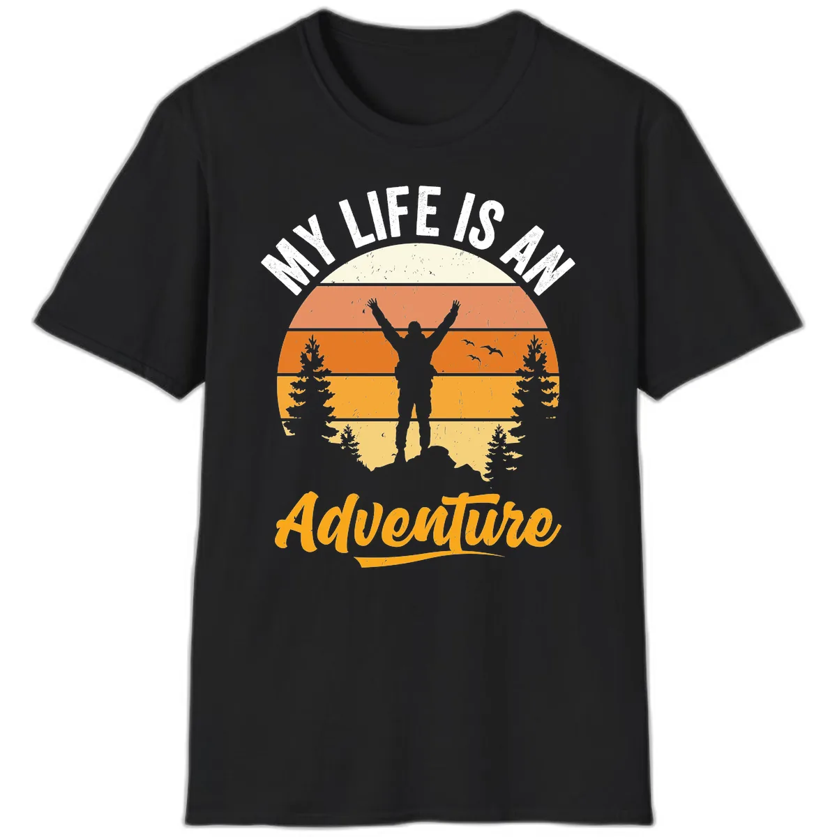 My Life Is An Adventure T-Shirt in Black