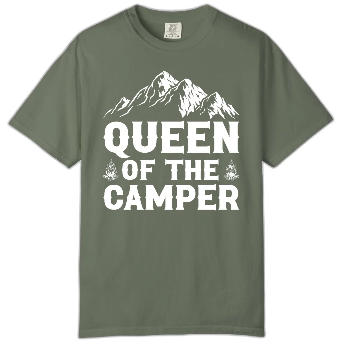 Queen Of The Camper Comfort Color in Moss
