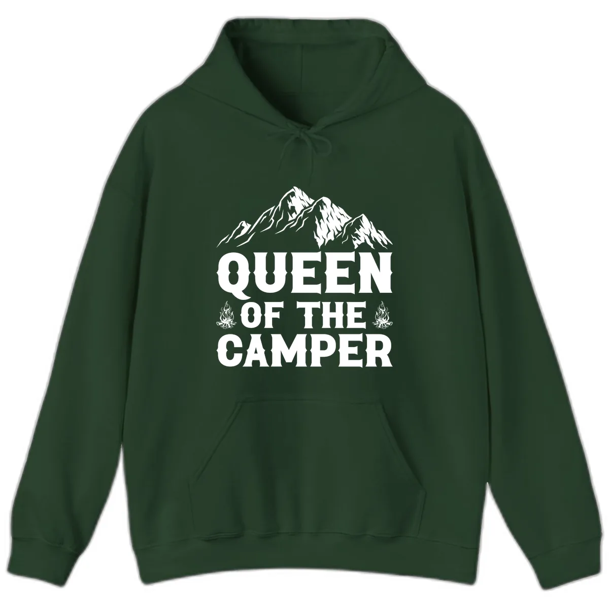 Queen Of The Camper Hoodie in Forest Green