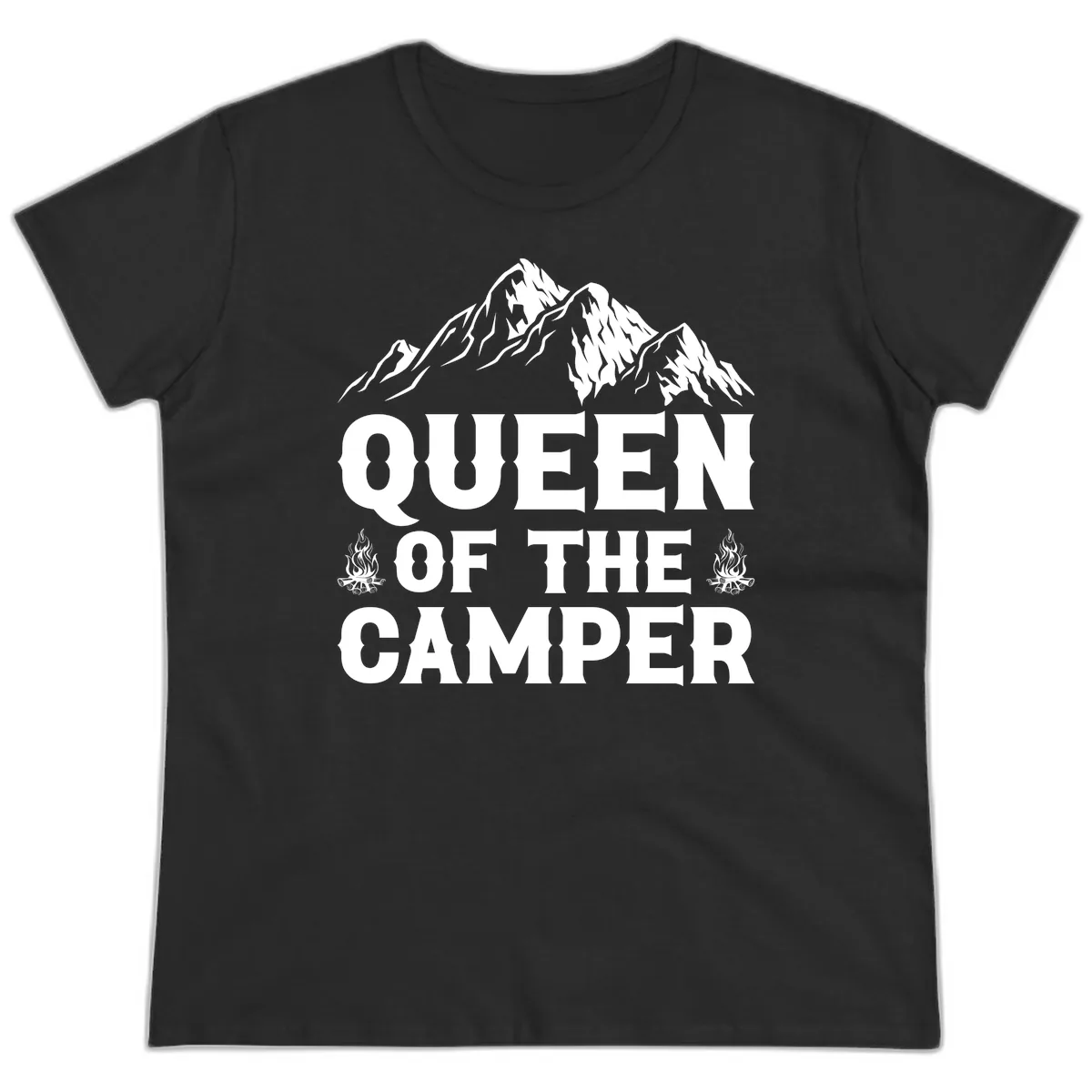 Queen Of The Camper Ladies Tee in Black