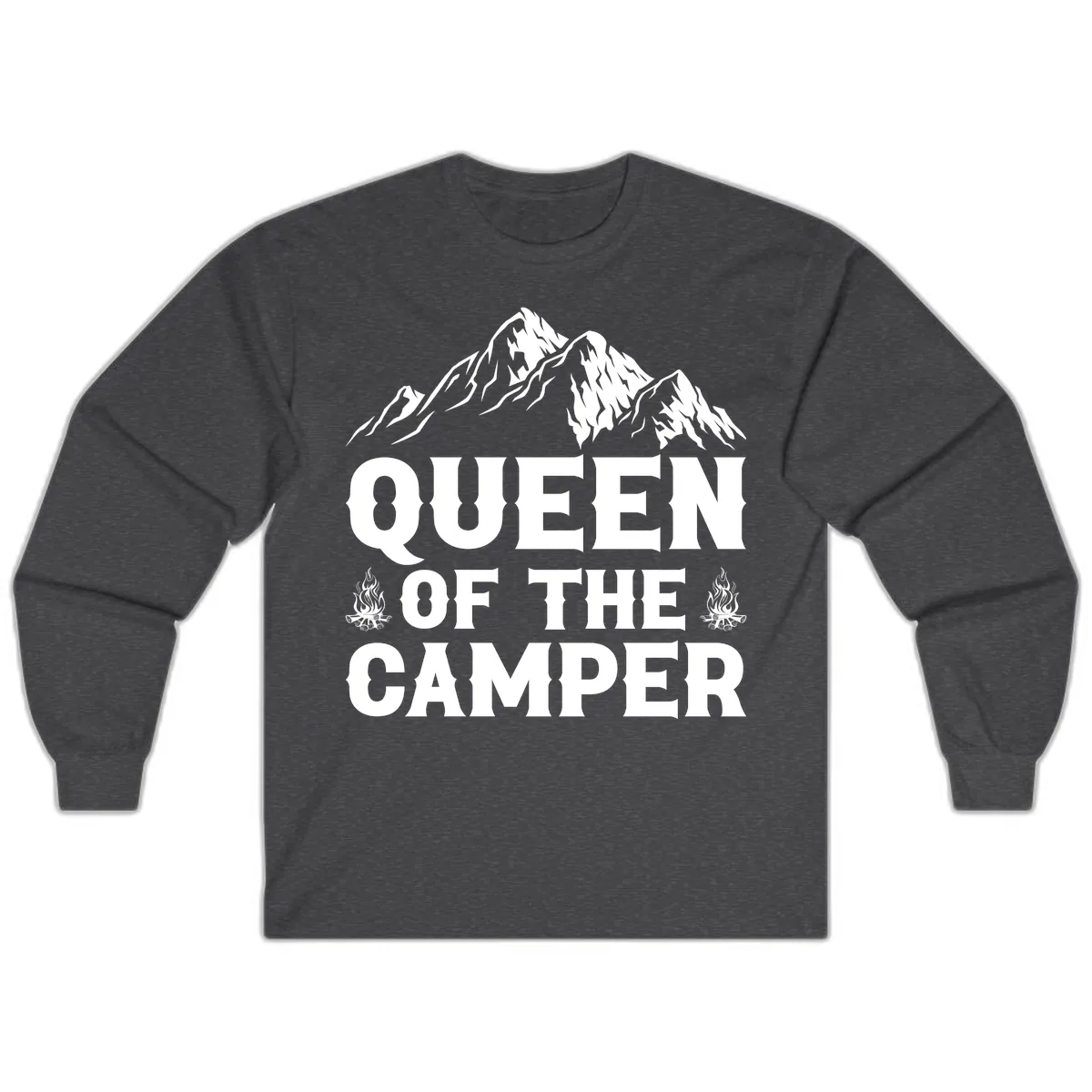 Queen Of The Camper Long Sleeve in Dark Heather