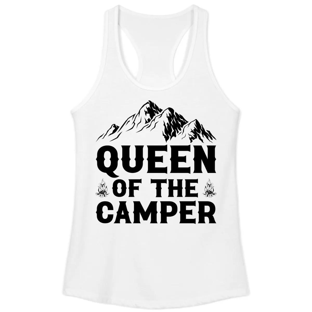 Queen Of The Camper Ladies Tank in White