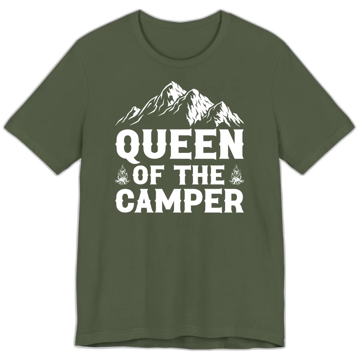 Queen Of The Camper Premium T-Shirt in Military Green