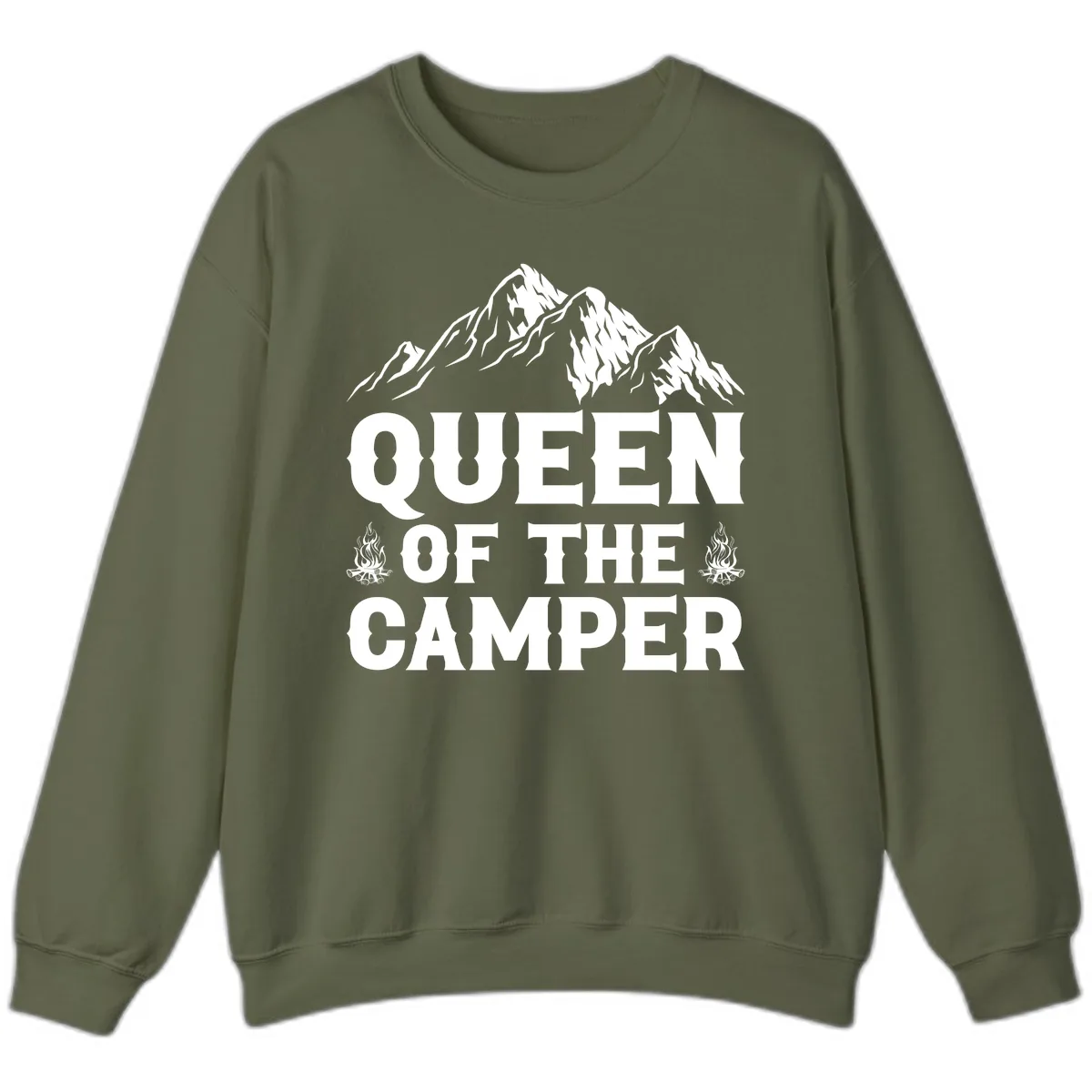 Queen Of The Camper Sweatshirt in Military Green