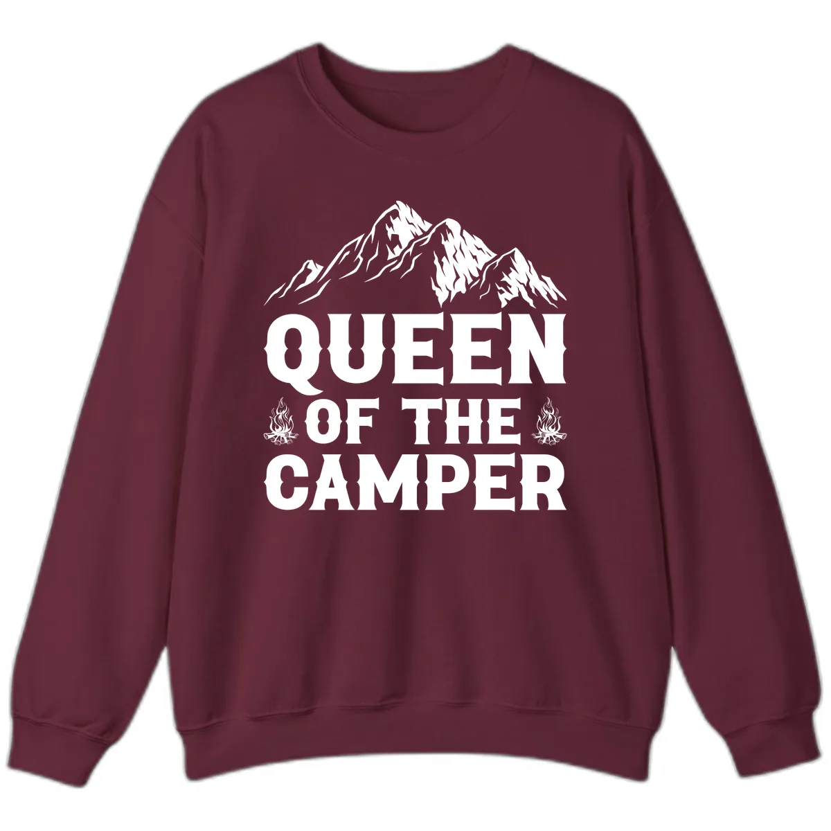 Queen Of The Camper Sweatshirt in Maroon