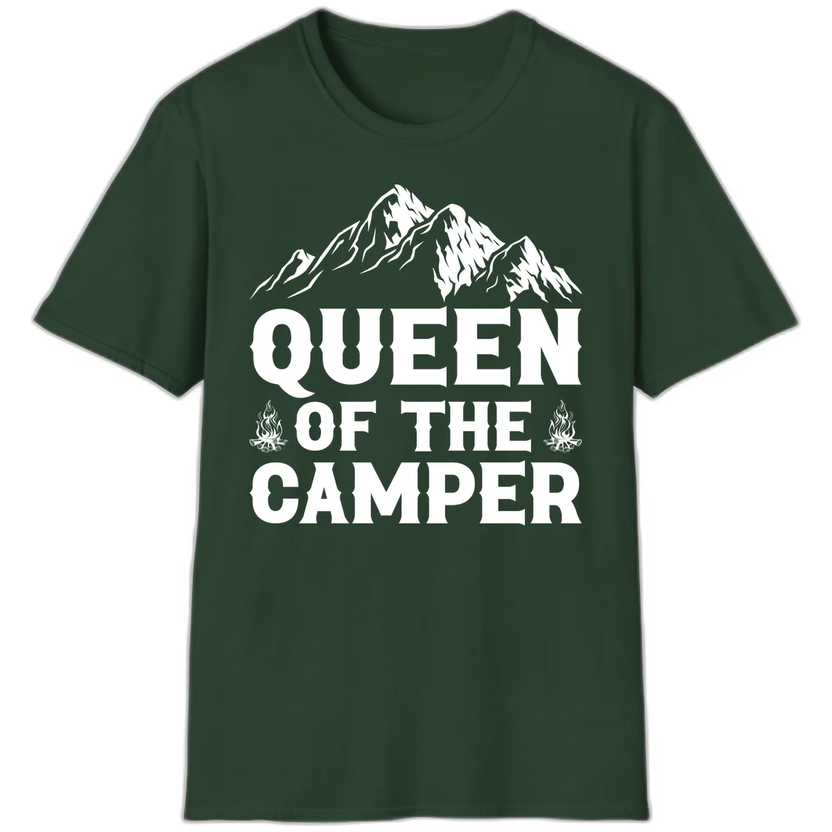 Queen Of The Camper T-Shirt in Forest Green
