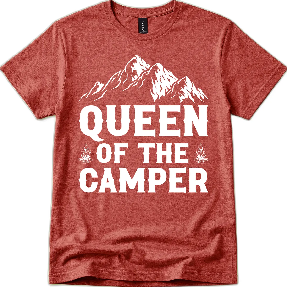 Queen Of The Camper T-Shirt in Heather Cardinal