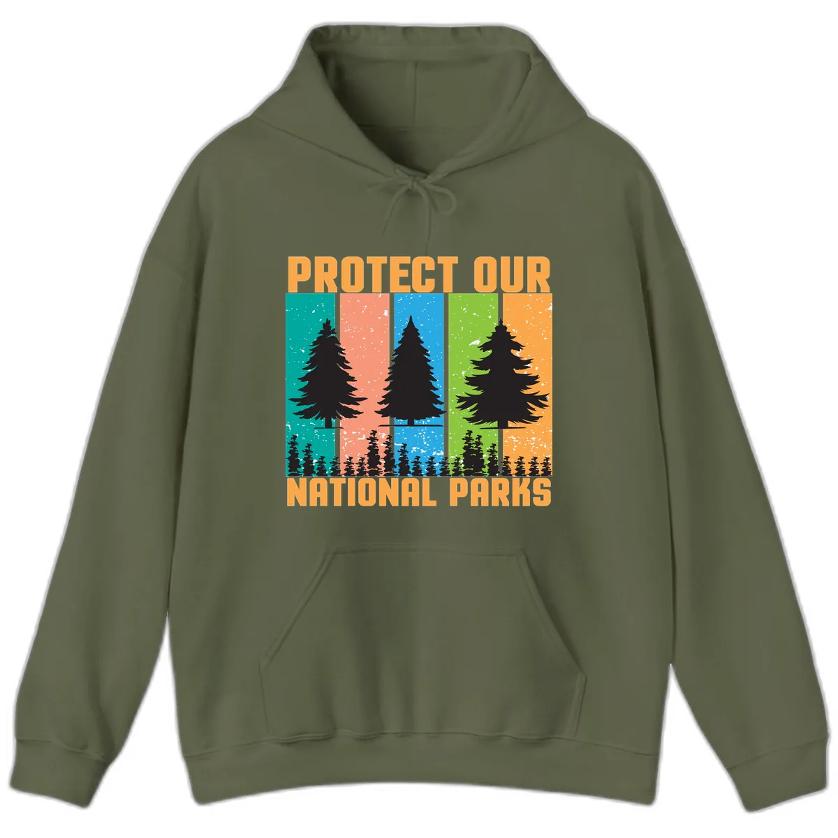 Protect Our National Parks Hoodie in Military Green