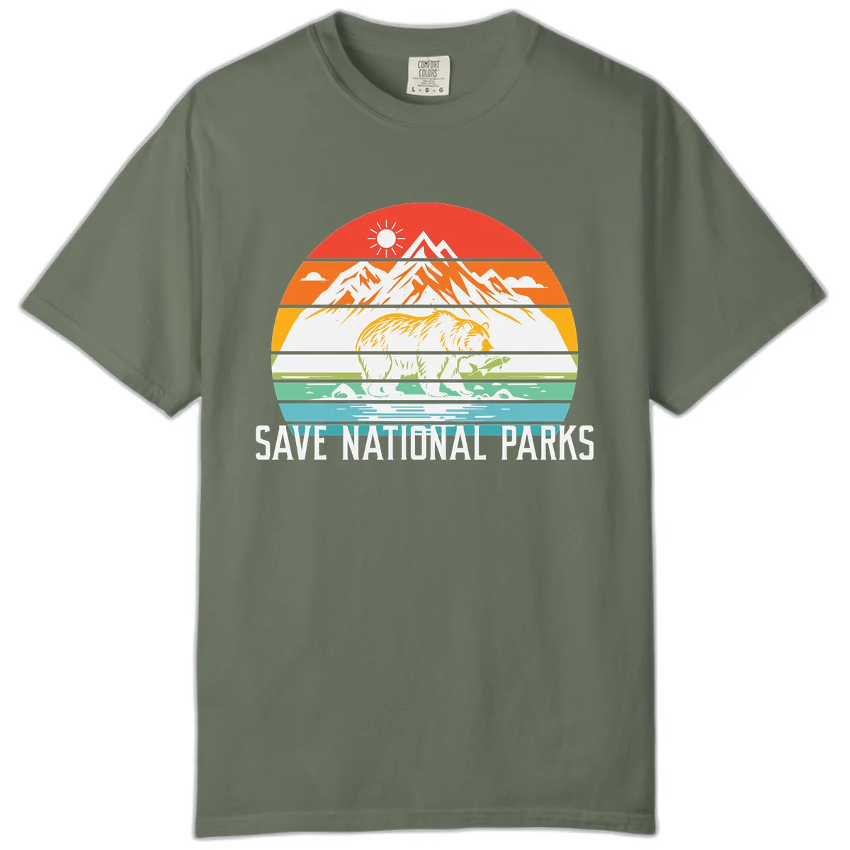 Save National Parks Layered Landscape Comfort Color in Moss