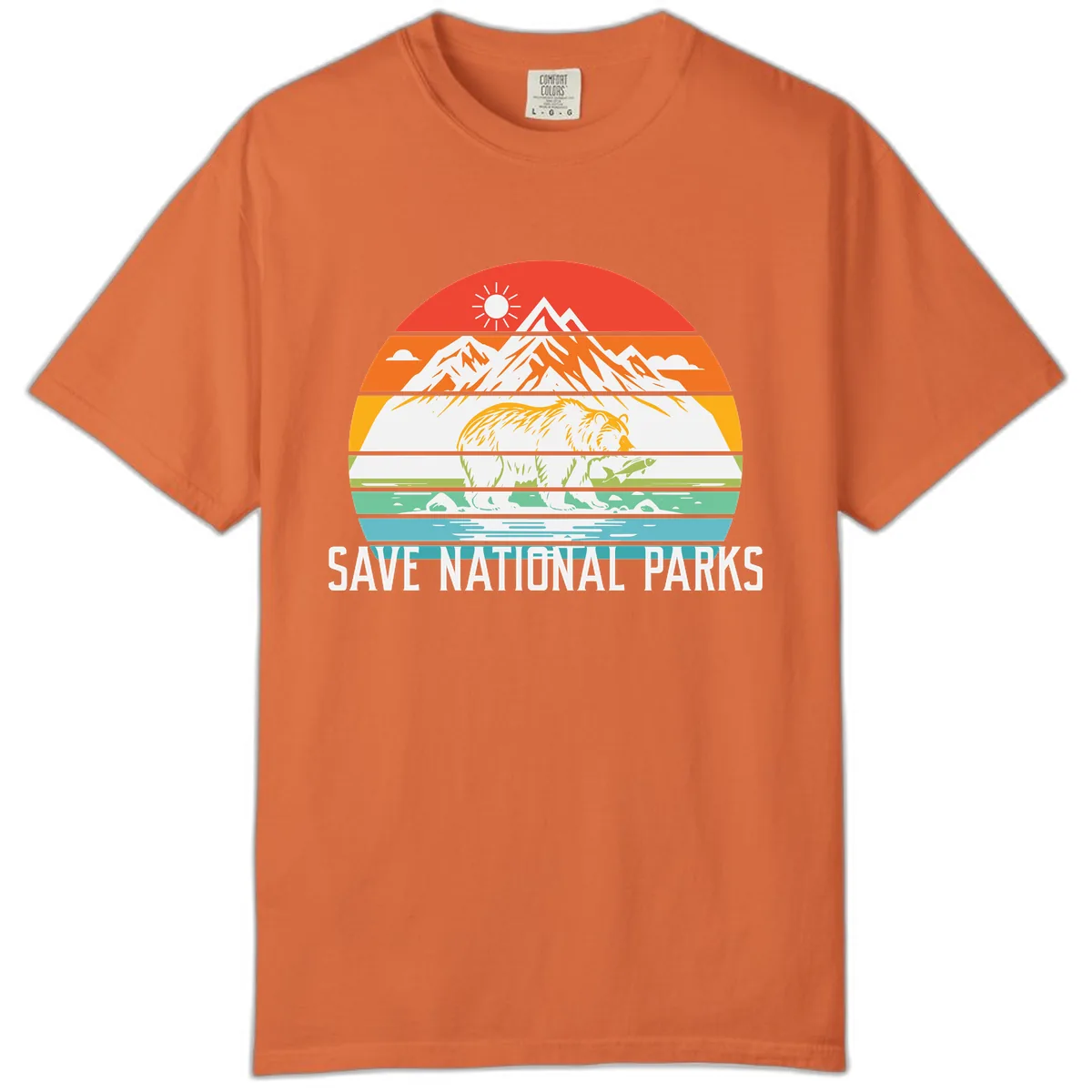 Save National Parks Layered Landscape Comfort Color in Burnt Orange