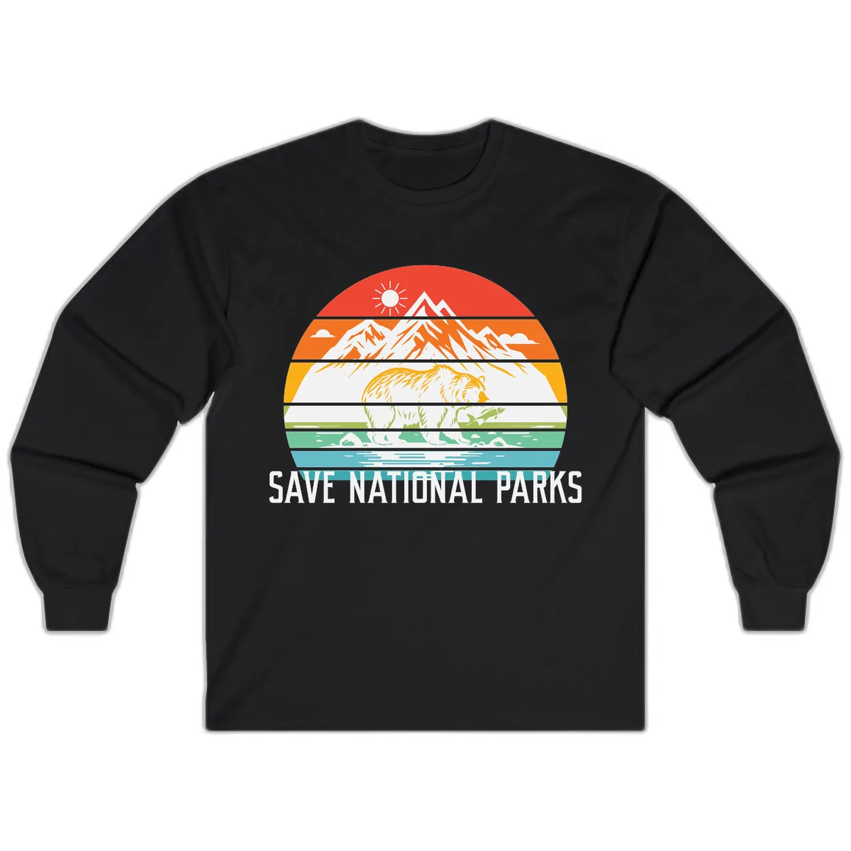 Save National Parks Layered Landscape Long Sleeve in Black
