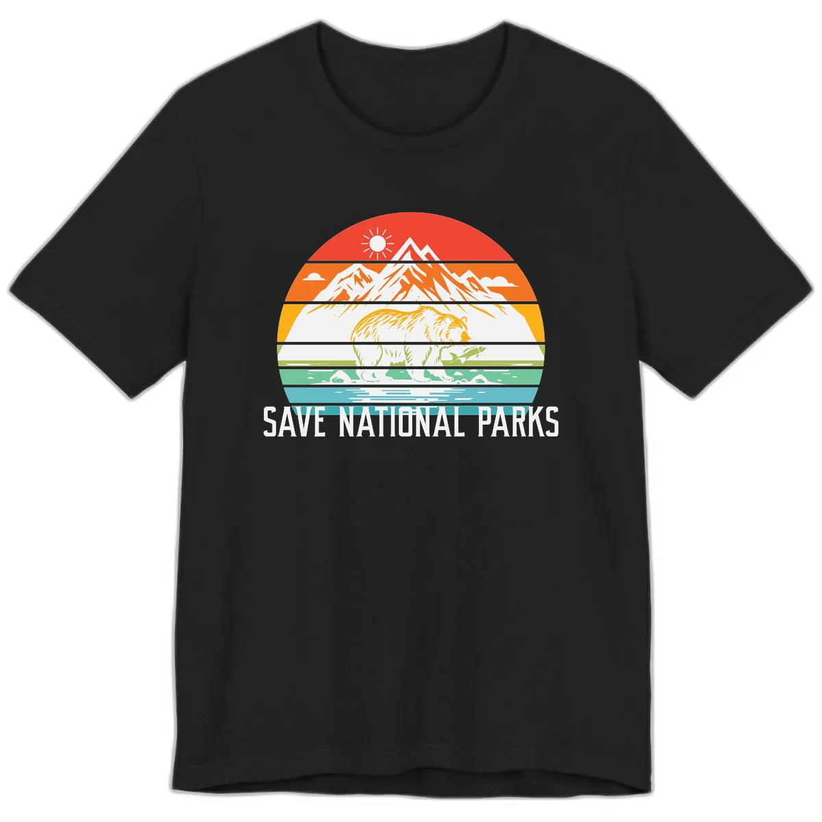 Save National Parks Layered Landscape Premium T-Shirt in Black