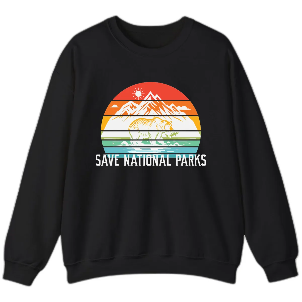Save National Parks Layered Landscape Sweatshirt in Black