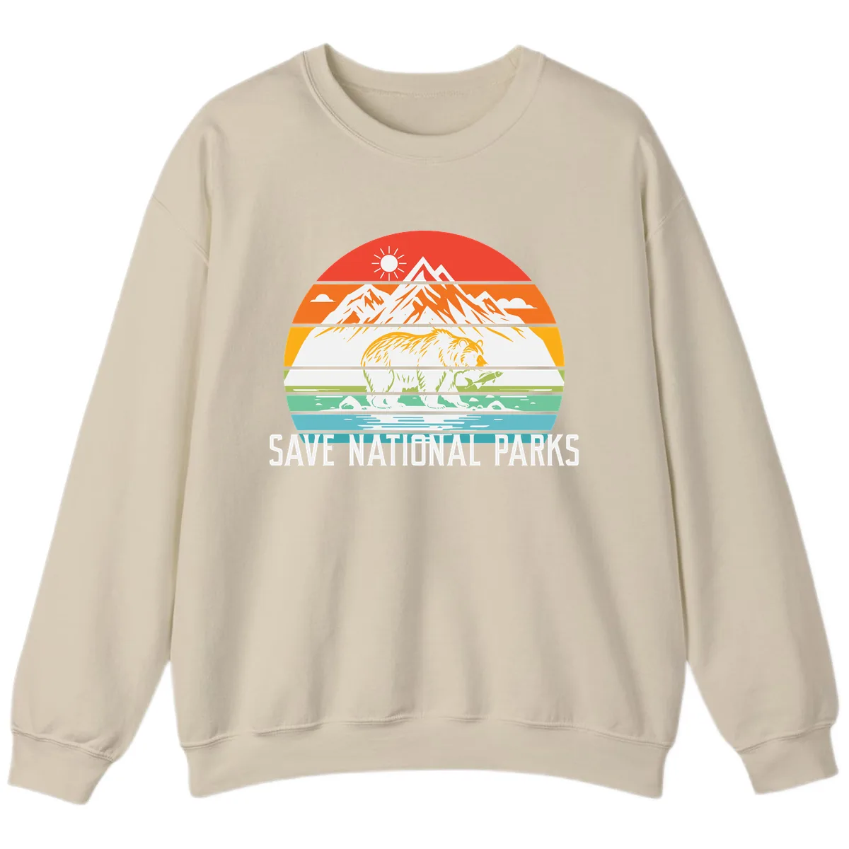 Save National Parks Layered Landscape Sweatshirt in Sand
