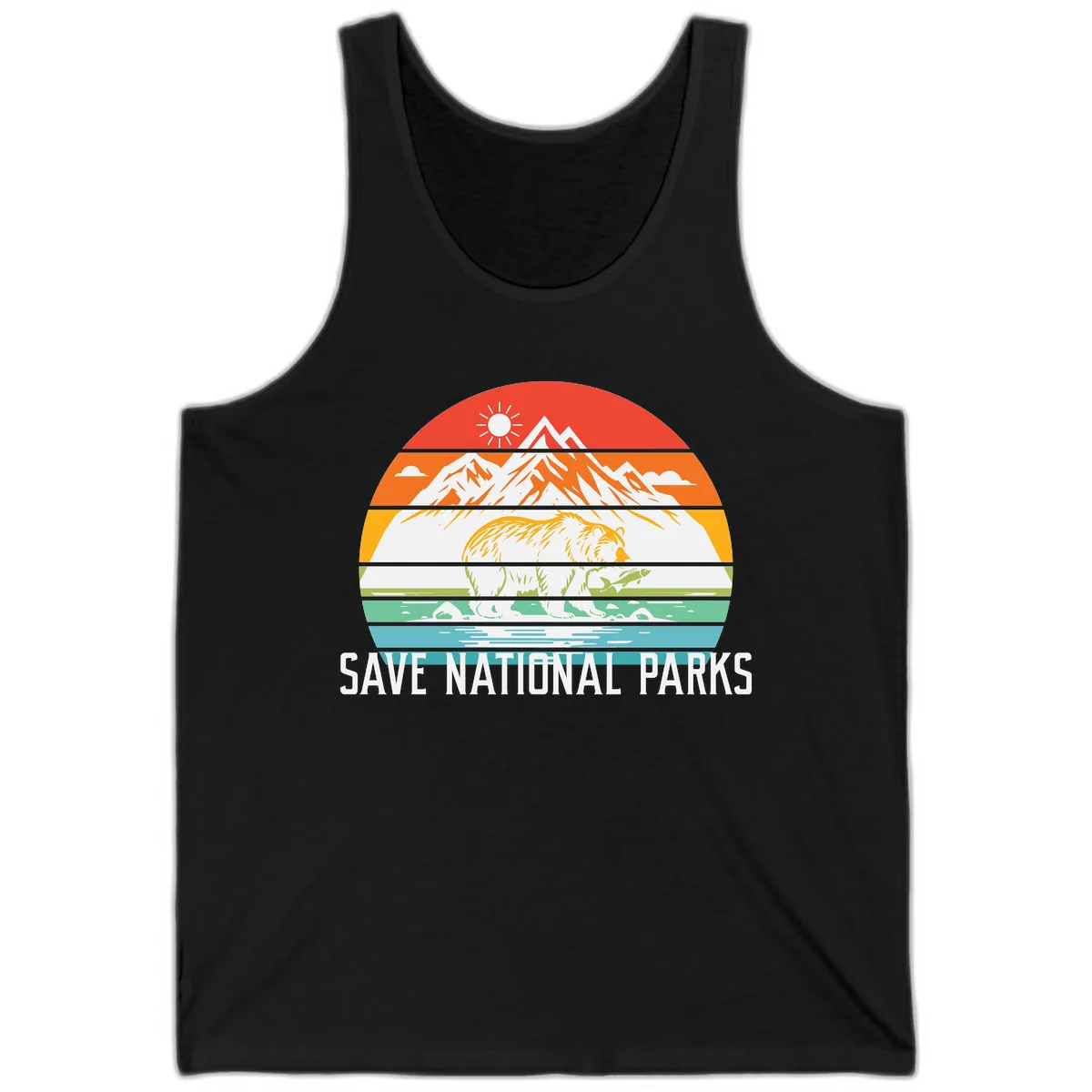 Save National Parks Layered Landscape Tank in Black