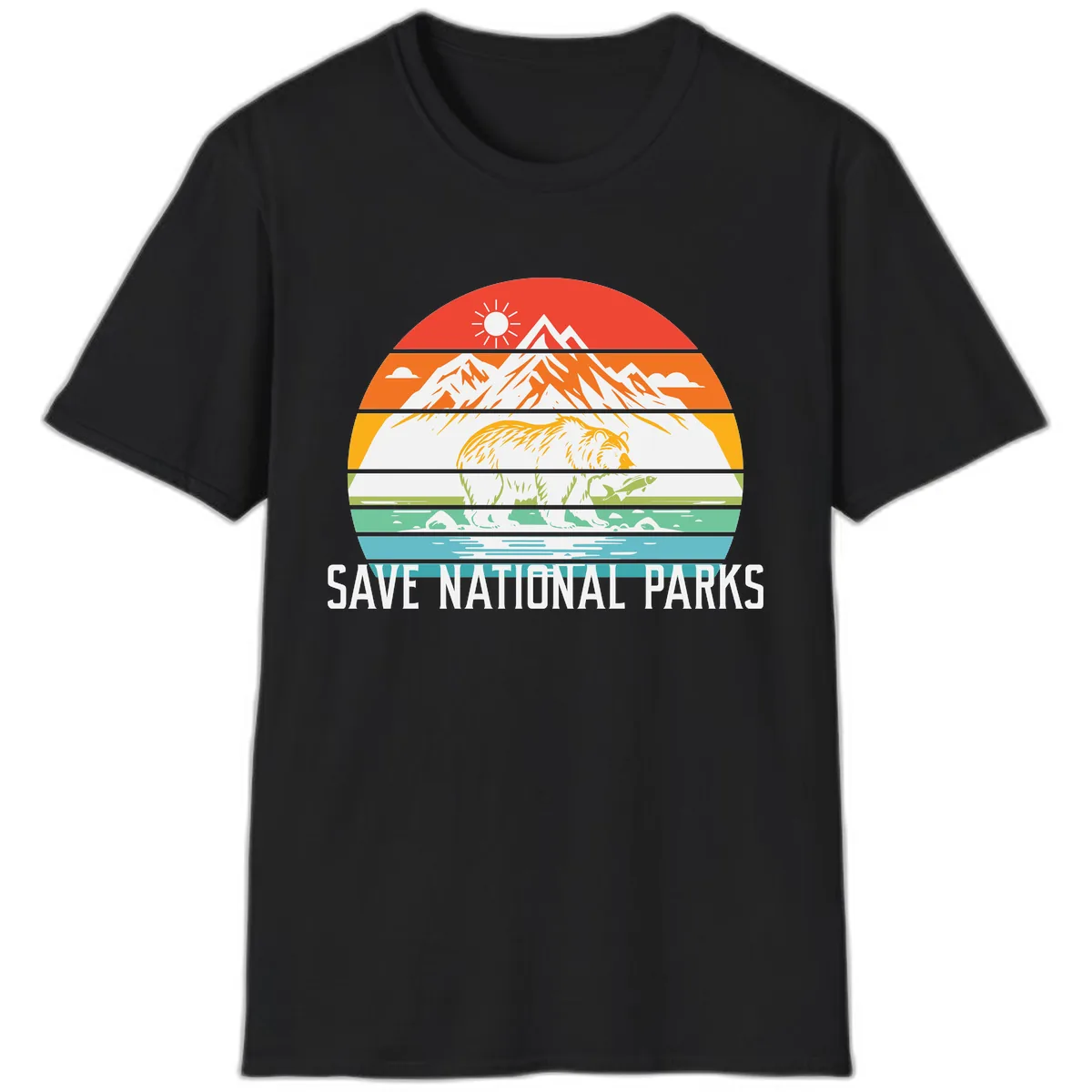 Save National Parks Layered Landscape T-Shirt in Black