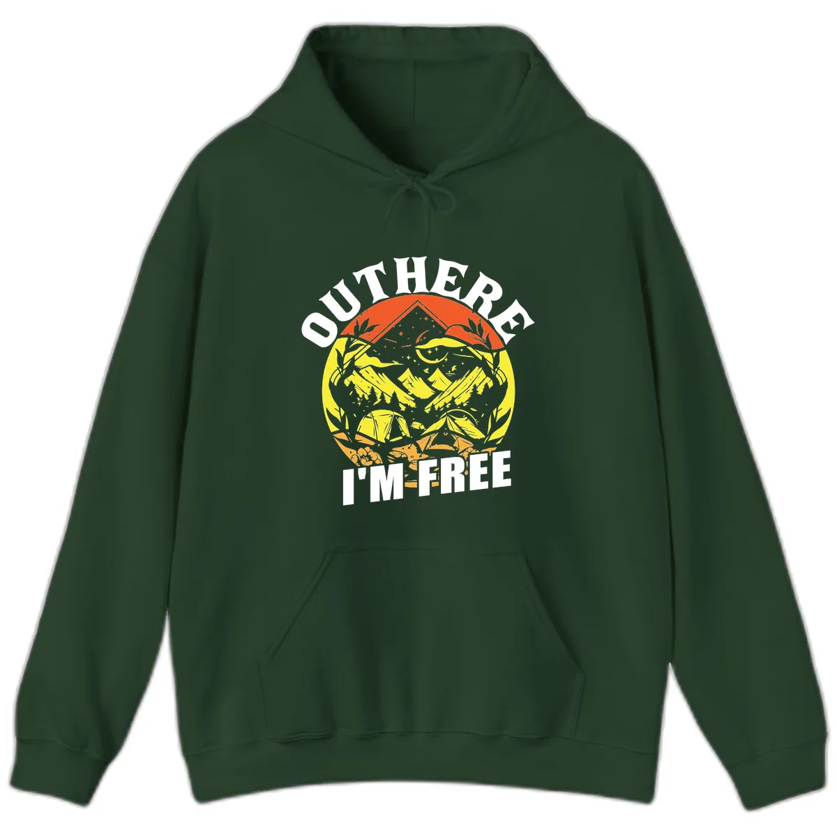 Outer Limits I'm Free Hoodie in Forest Green