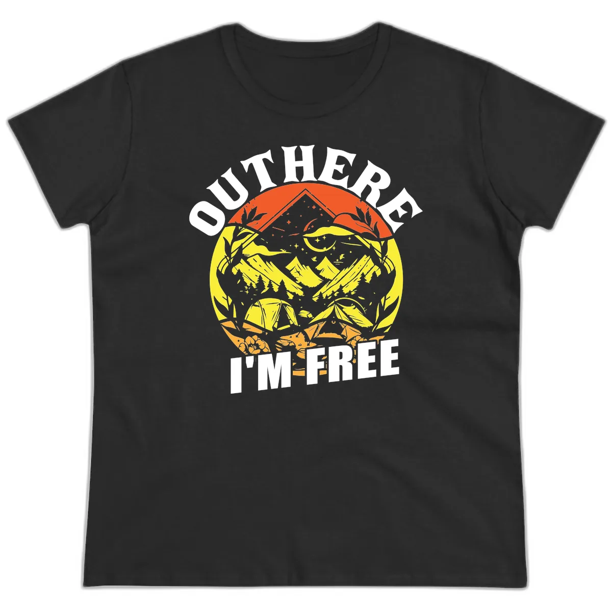 Outer Limits I'm Free Ladies Tee in Black
