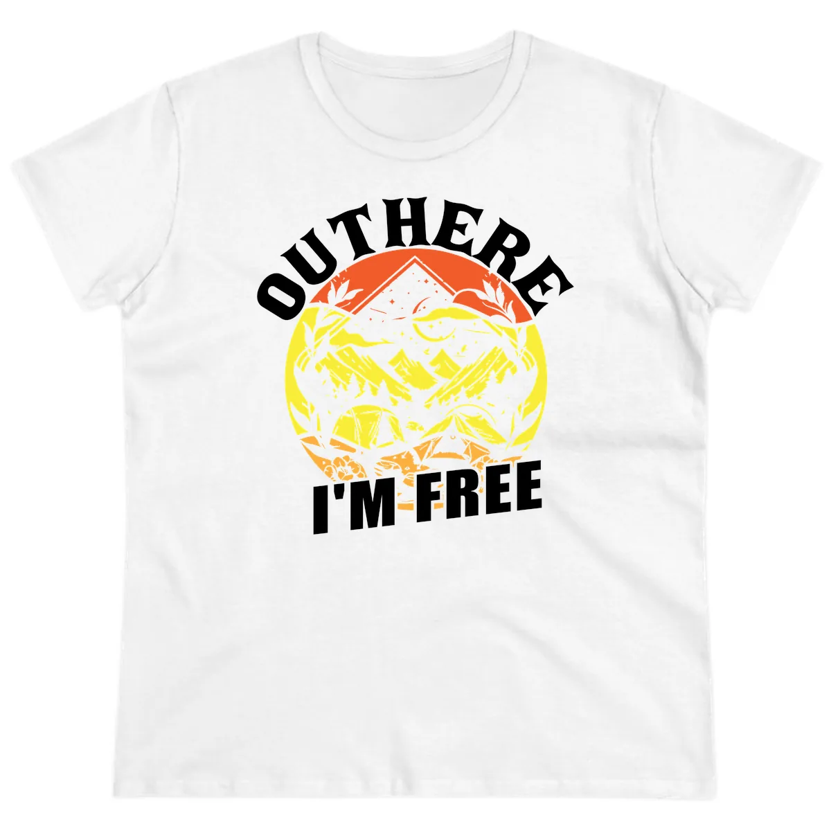 Outer Limits I'm Free Ladies Tee in White