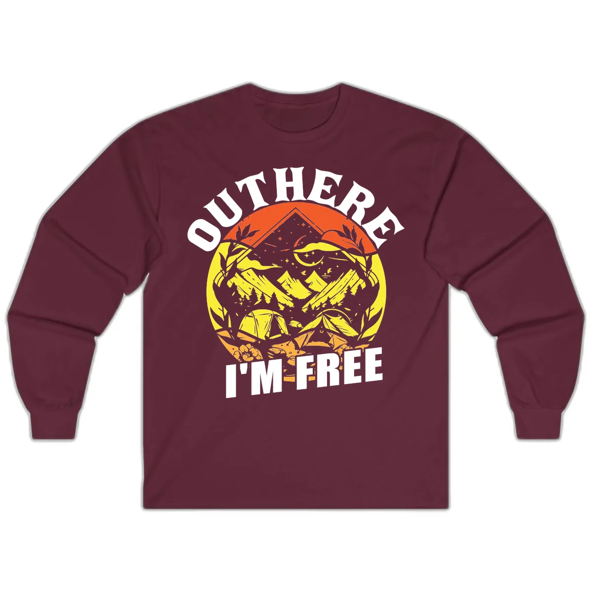 Outer Limits I'm Free Long Sleeve in Maroon