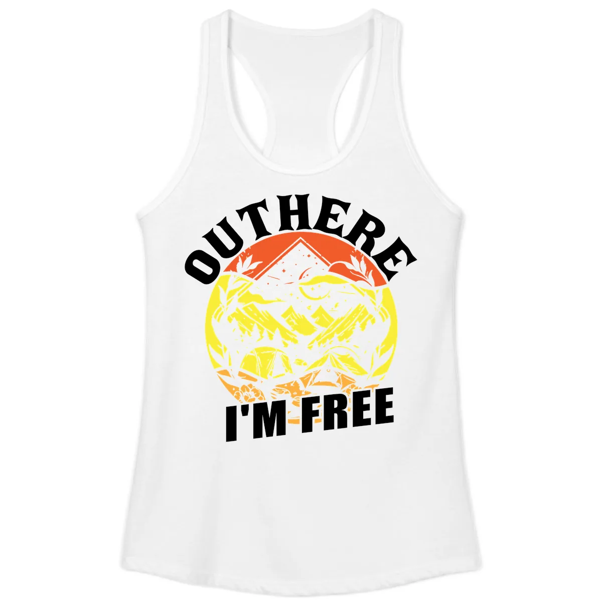 Outer Limits I'm Free Ladies Tank in White