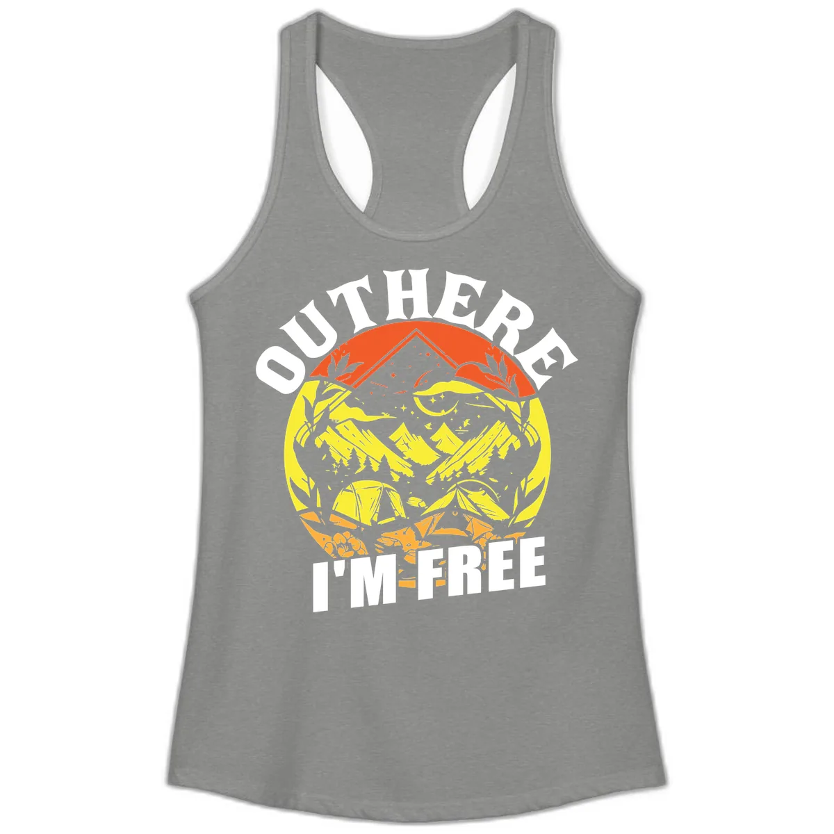 Outer Limits I'm Free Ladies Tank in Heather Grey