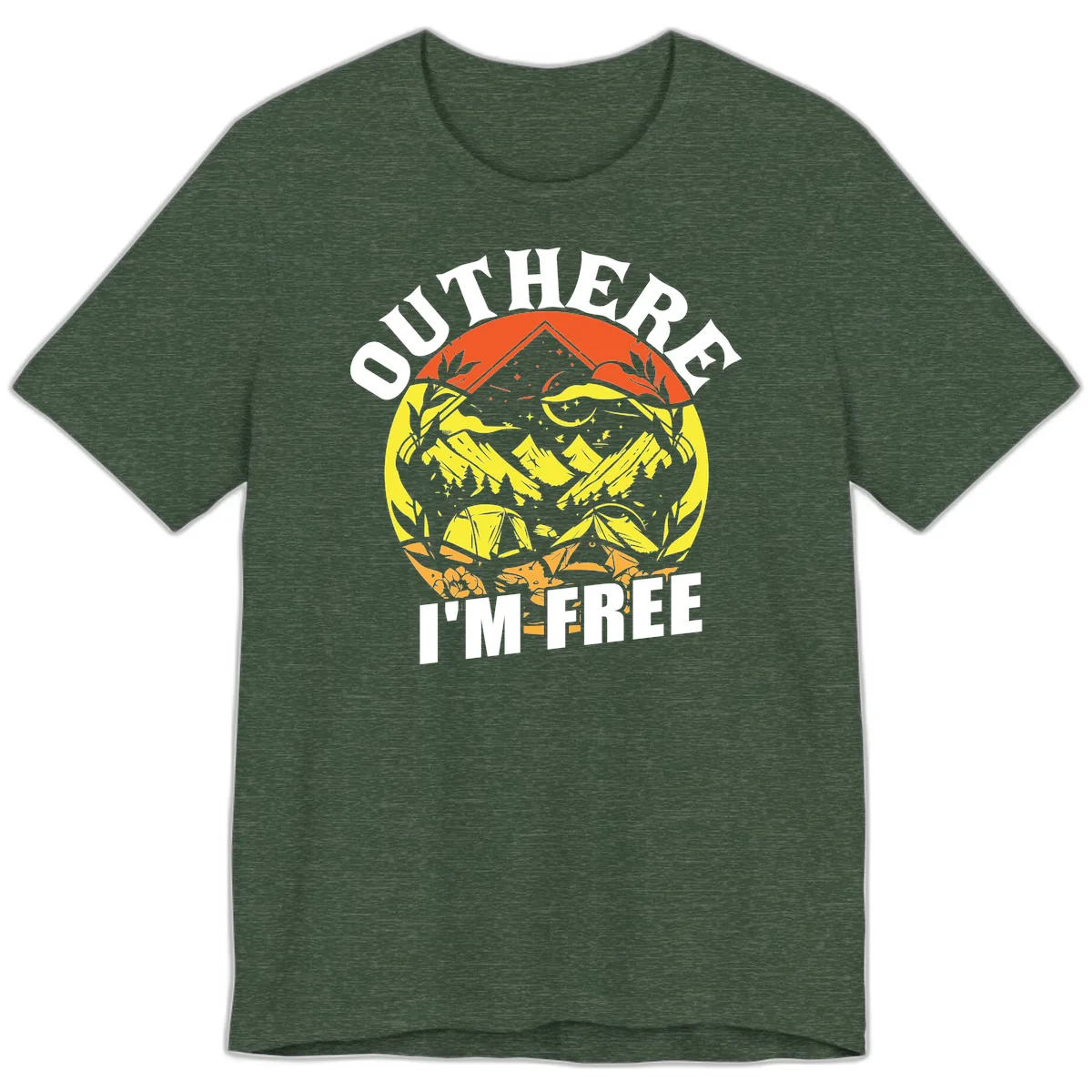 Outer Limits I'm Free Premium T-Shirt in Heather Forest