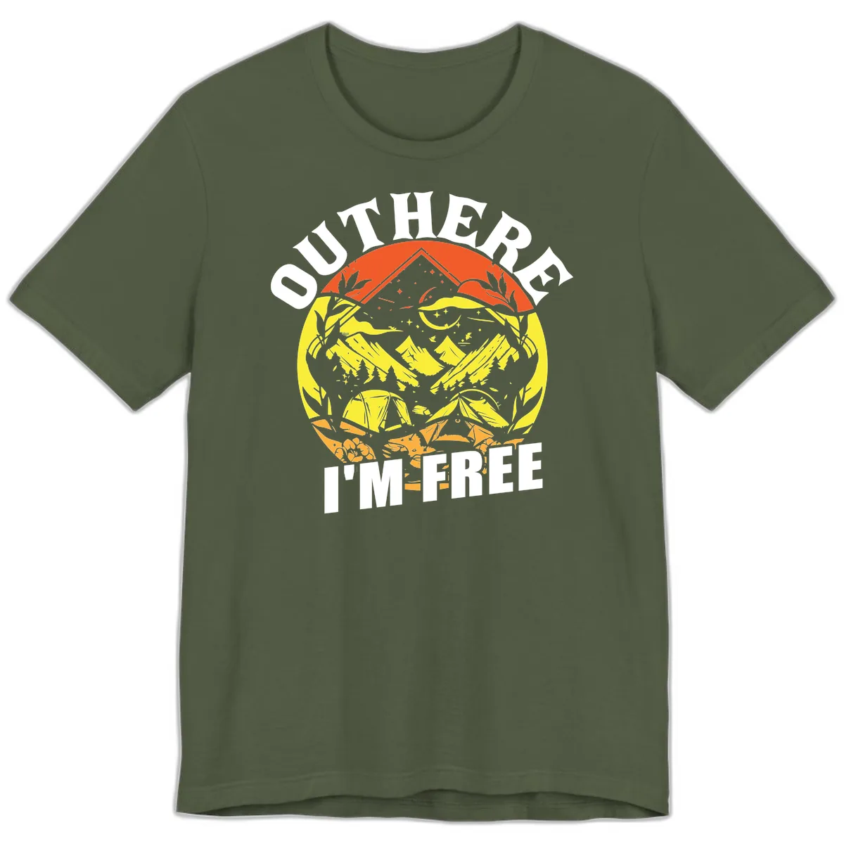 Outer Limits I'm Free Premium T-Shirt in Military Green