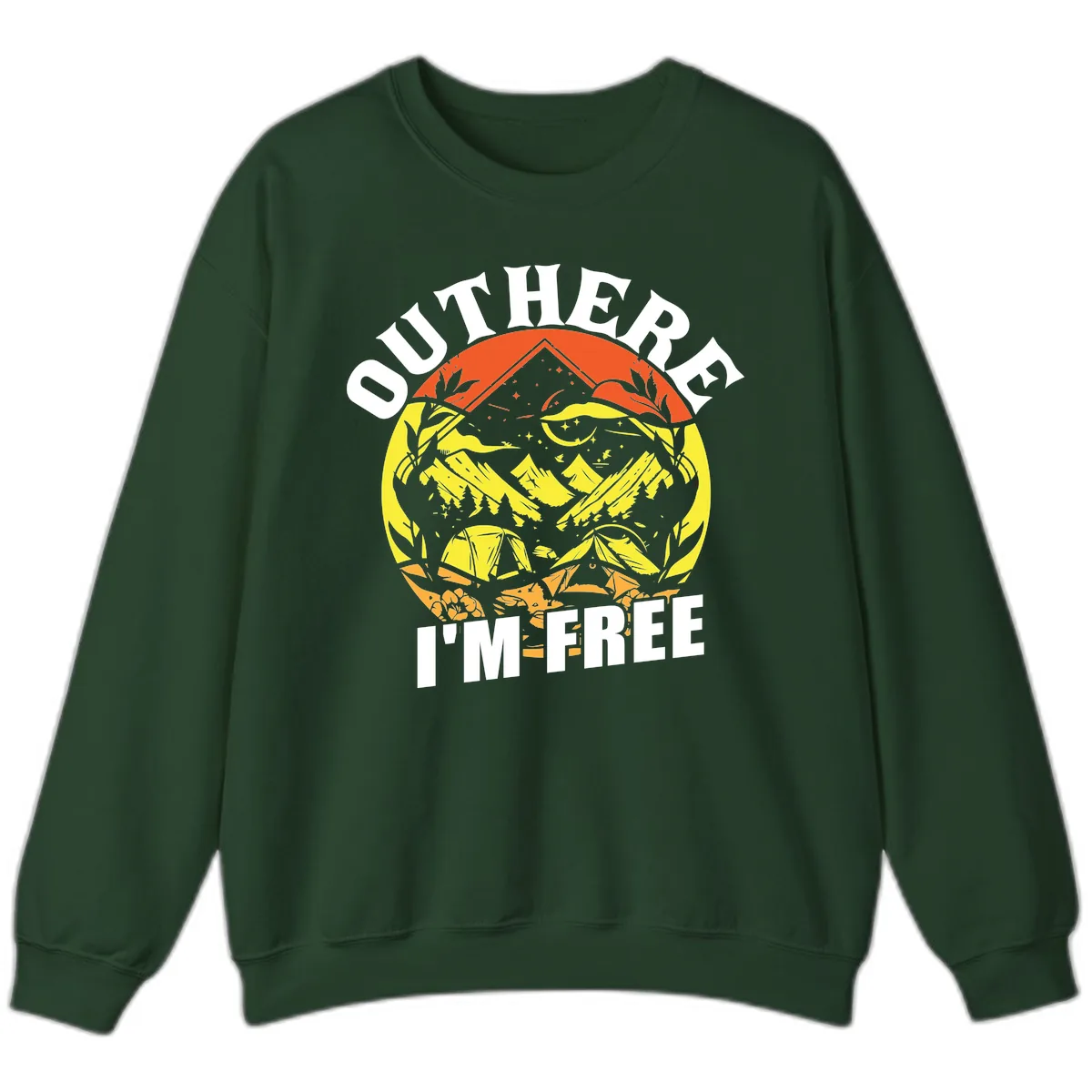 Outer Limits I'm Free Sweatshirt in Forest Green