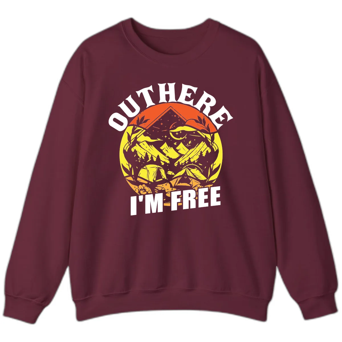 Outer Limits I'm Free Sweatshirt in Maroon