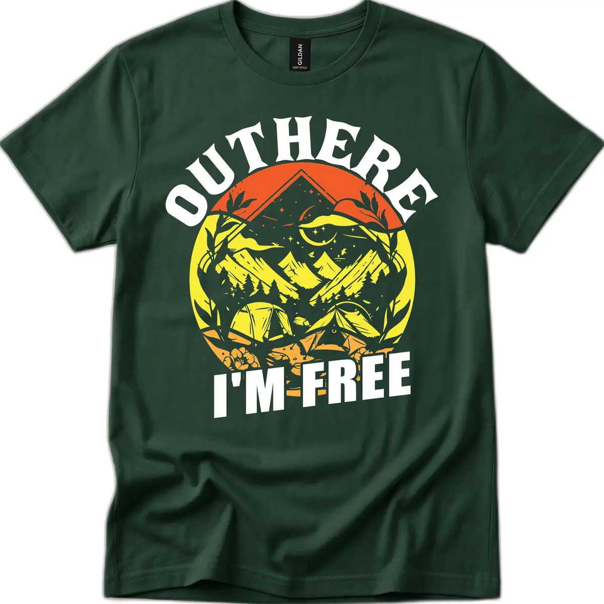 Outer Limits I'm Free T-Shirt in Forest Green