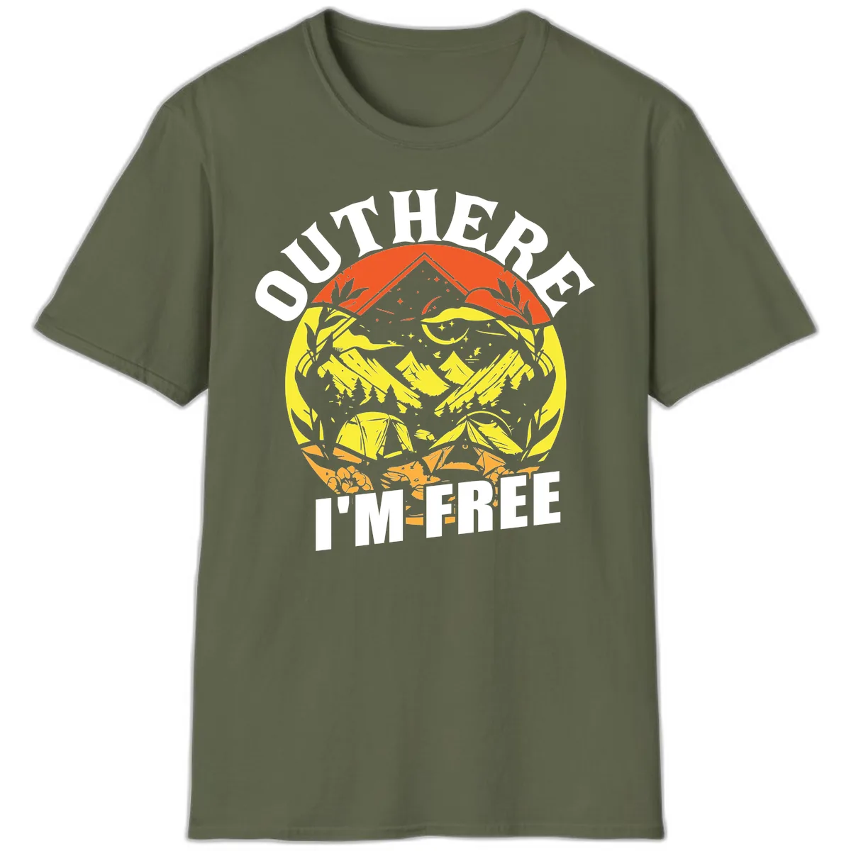 Outer Limits I'm Free T-Shirt in Military Green