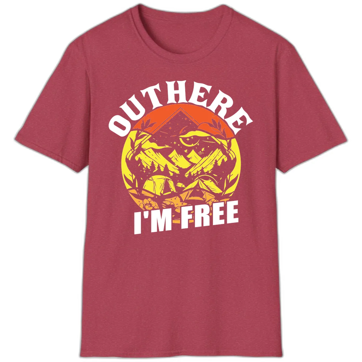 Outer Limits I'm Free T-Shirt in Heather Cardinal